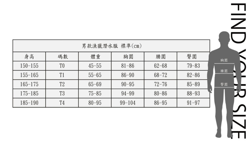 TRUDIVE 漁獵尺寸表