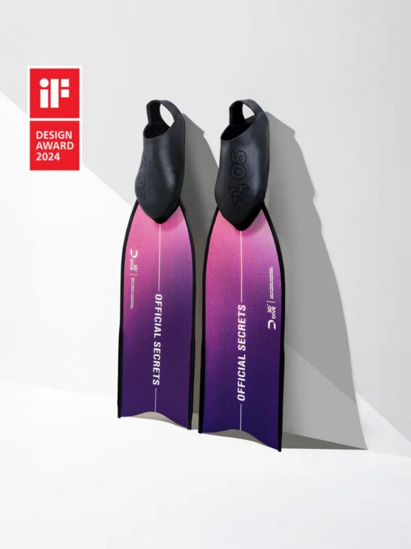 【OFFICIAL SECRETS】RAY3D SHORT CHROME STELLAR PURPLE 高性能碳纖維光鉻紫短蛙鞋（亮面）
