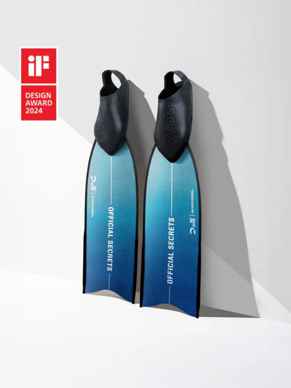 【OFFICIAL SECRETS】RAY3D SHORT CHROME AQUA TEAL 高性能碳纖維光鉻波光綠短蛙鞋（亮面）
