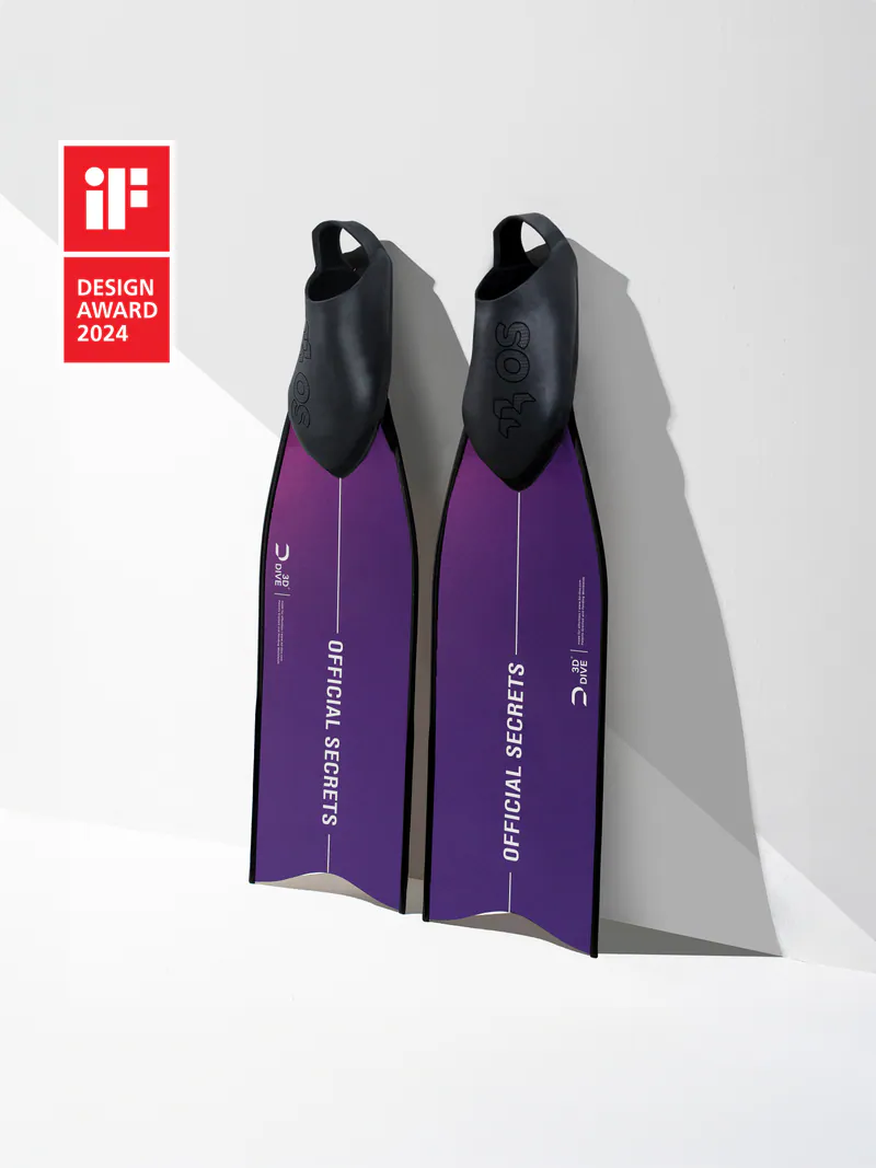 【OFFICIAL SECRETS】RAY3D SHORT CHROME STELLAR PURPLE 高性能碳纖維光鉻紫短蛙鞋（亮面）