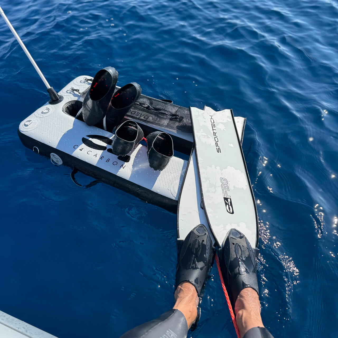 C4 SPORTECH FBG 玻纖自由潛水蛙鞋（白色）