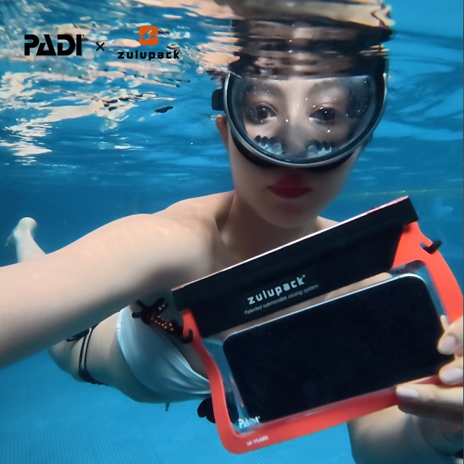 Zulupack x PADI 聯名 | Phone Sling Pocket 側開手機防水包(快速開合/IP68 防水)